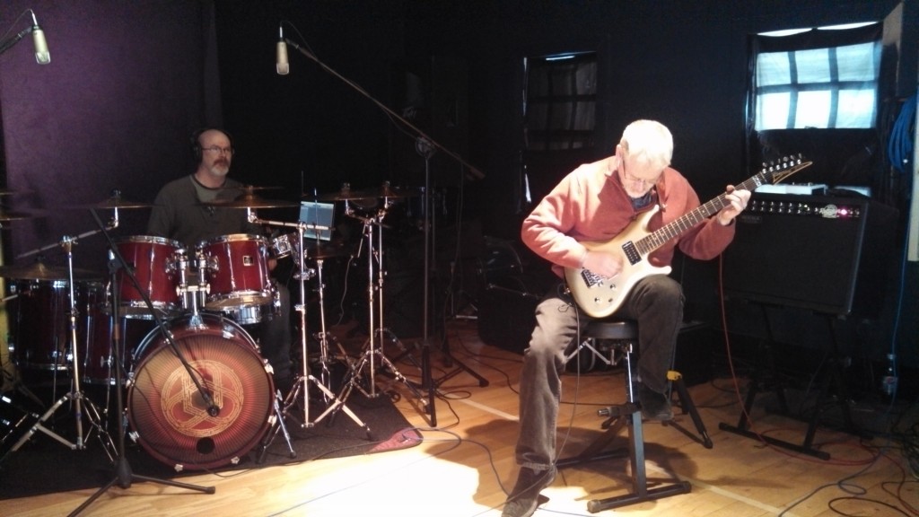 Darin Brannon and Bill Shannon writing original music at Circuline rehearsal