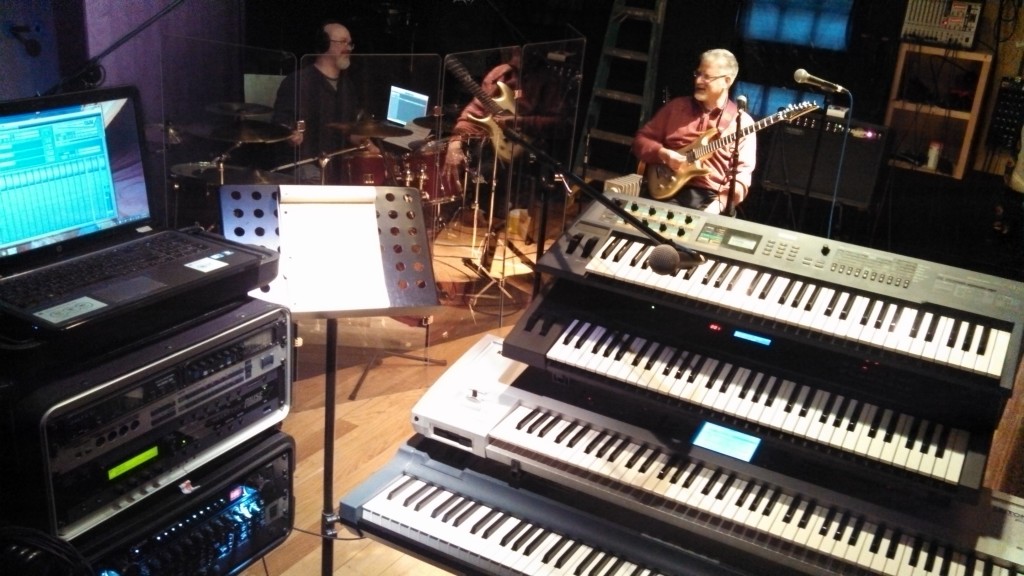 The view from "Colyer's Keyboard Cockpit" at Circuline Rehearsal
