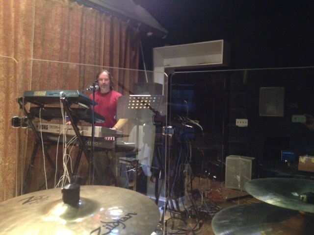 Andrew Colyer in the "Keyboard Cockpit" at Circuline rehearsal.