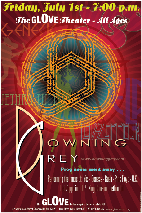 Former members of the progressive rock tribute band Downing Grey came together to form Circuline - past poster #1