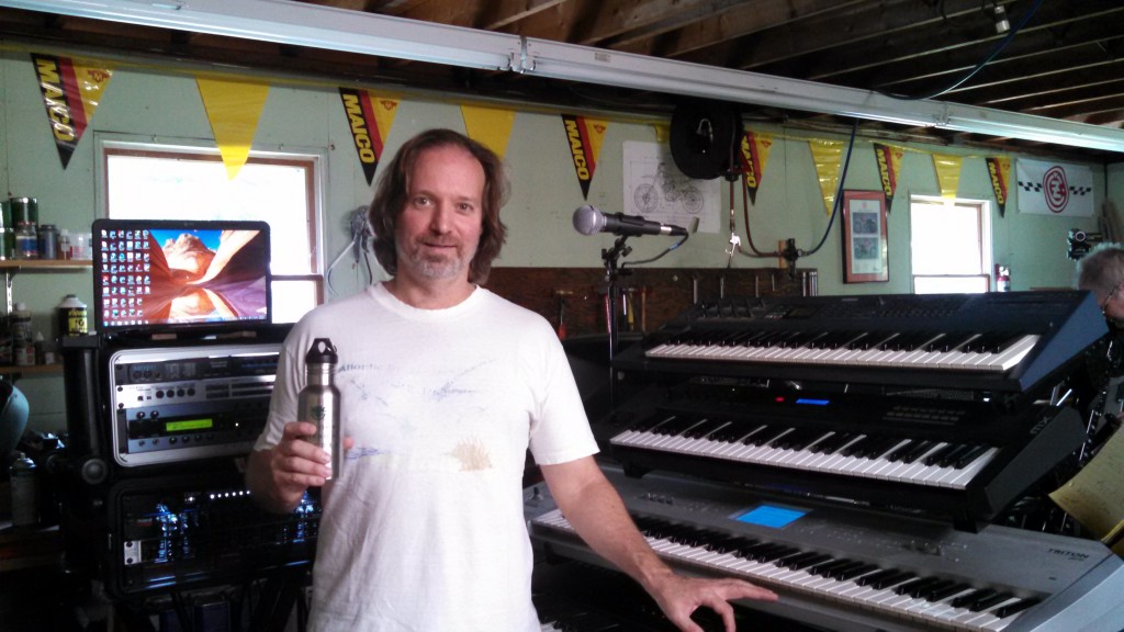 Andrew Colyer with his keyboard rig at "The Toolshed".