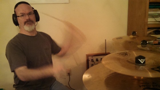 Darin Brannon getting the drum sound just right.