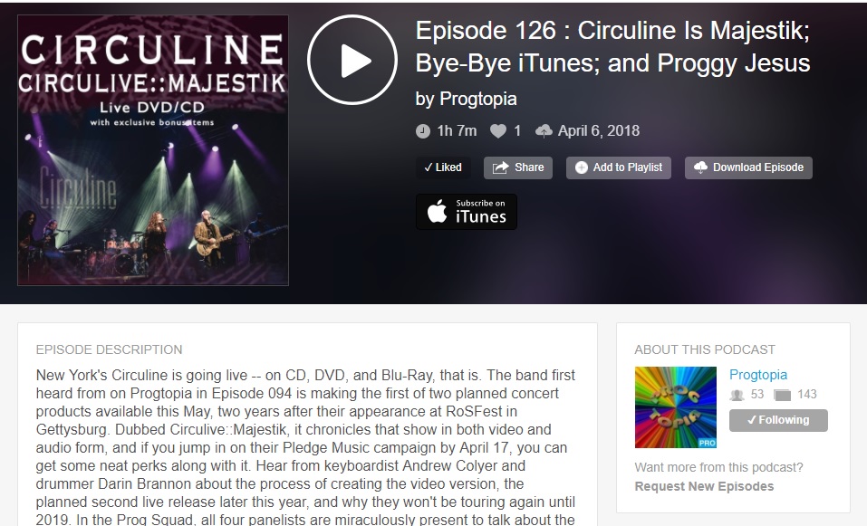 Progtopia Interviews and Features Circuline on Episode 126