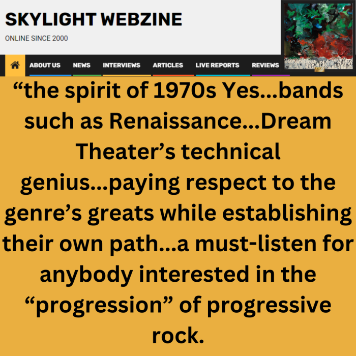 Circuline, CORE, C.O.R.E., Skylight Webzine, Skylight Magazine, Billy Yfantis, Greece, Andrew Colyer, Darin Brannon, Natalie Brown, Shelby Logan Warne, Dave Bainbridge, Inner Nova Music, Yes, Renaissance, Marillion, Dream Theater