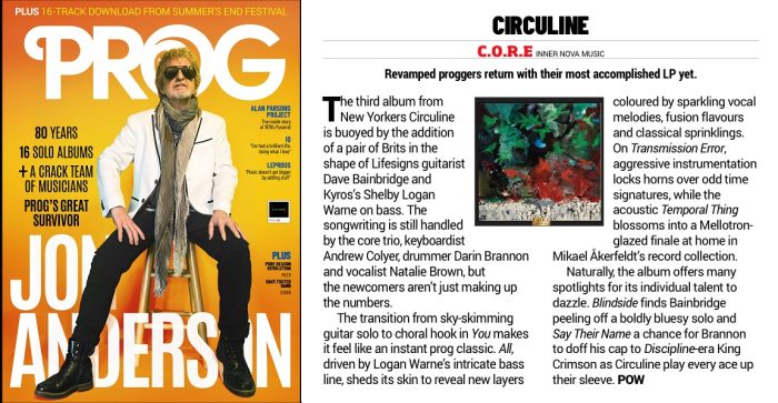 Circuline, CORE, C.O.R.E., PROG Magazine, Jerry Ewing, Phil Weller, United Kingdom, Andrew Colyer, Darin Brannon, Natalie Brown, Shelby Logan Warne, Dave Bainbridge, Inner Nova Music, KIng Crimson, Mikael Åkerfeldt, Opeth, Lifesigns, Kyros, PROG 153, PROG Issue 153, Future Publishing, Storm Corrosion, Steven Wilson, Philip Owen Weller