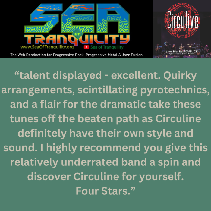 Circuline, Andrew Colyer, Darin Brannon, Natalie Brown, William "Billy' Spillane, Joel Simches, Alek Darson, progressive rock, Sea of Tranquility, CircuLive, CircuLive::NewView, CircuLive NewView, ProgStock, ProgStock Festival, ProgStock 2017, Jon Neudorf, Steven Reid