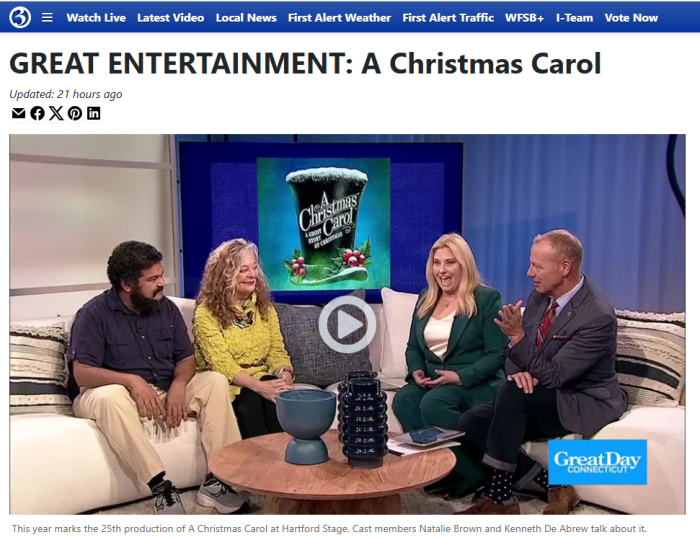 Circuline, Natalie Brown,Hartford Stage, Christmas Carol, A Christmas Carol, Ghost Story