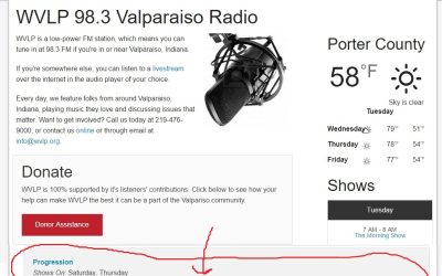 Circuline on Progression Radio Show (WLVP 98.3 FM) — Valparaiso, Indiana (Chicago area)